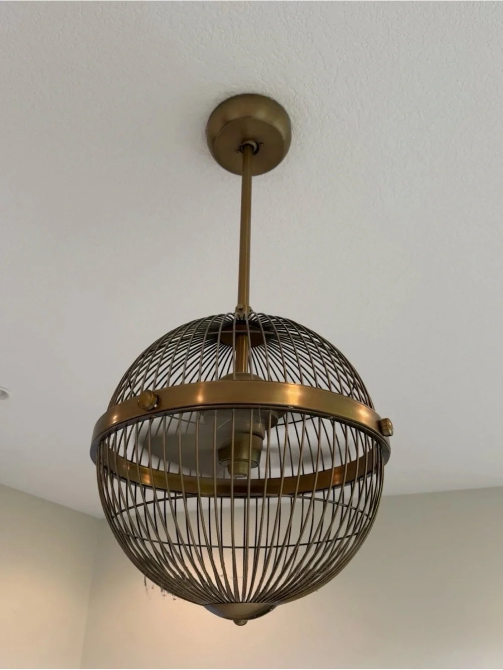 Savoy House Arena Fan D’Lier Warm Brass Enclosed Ceiling Cage Fan 17-339-FD-322
